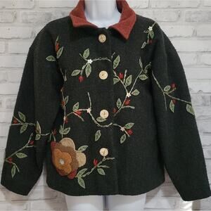 Saddleblanket & Co Jacket Tasha Polizzi Floral Applique Womens Coat Small
